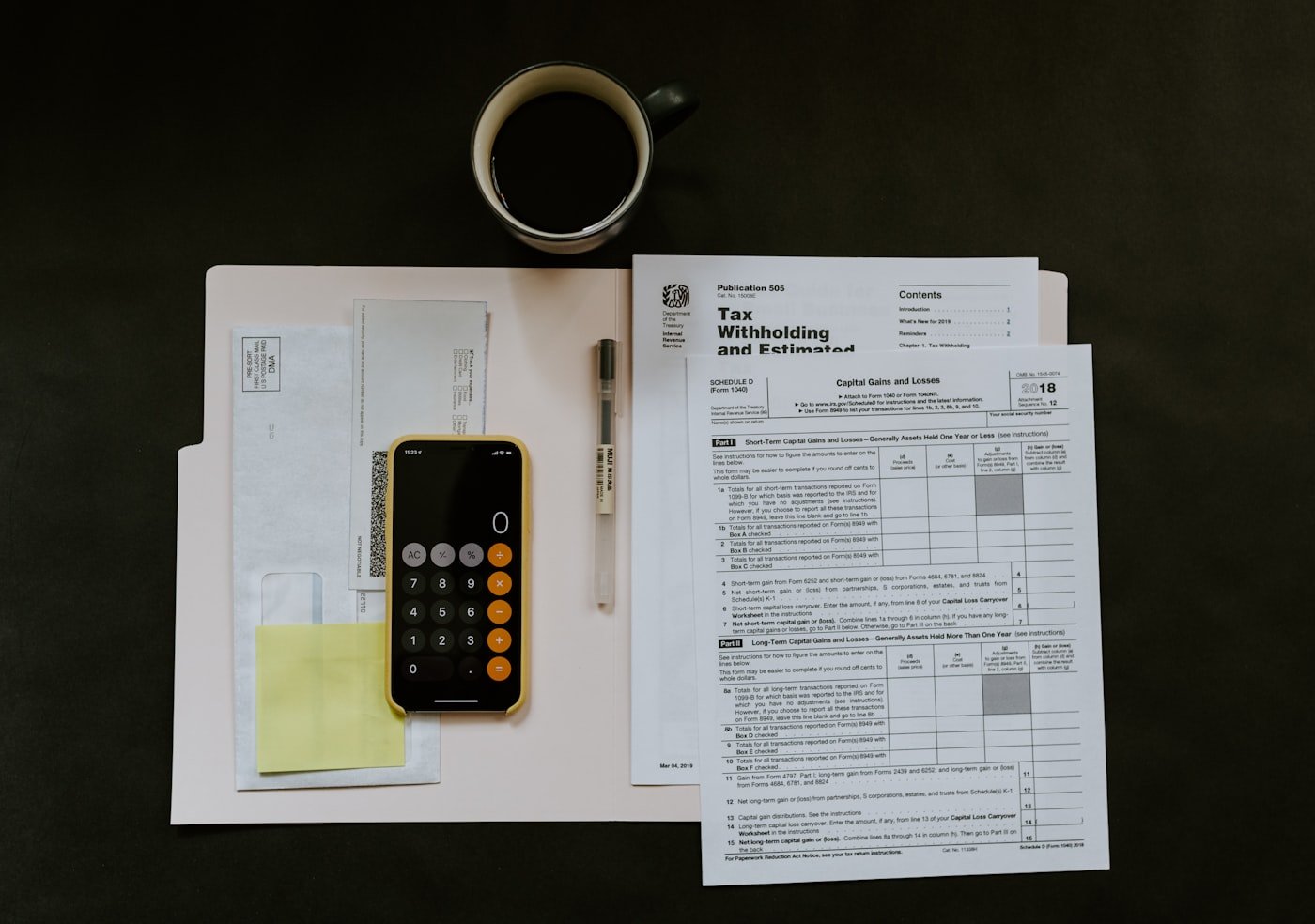 Paperwork and receipts that often need combining into one PDF